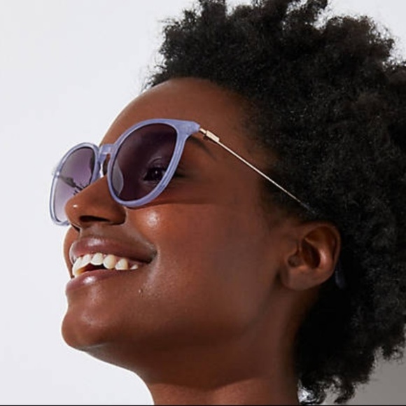 LOFT Pale Periwinkle Metallic Round Sunglasses - Picture 3 of 8